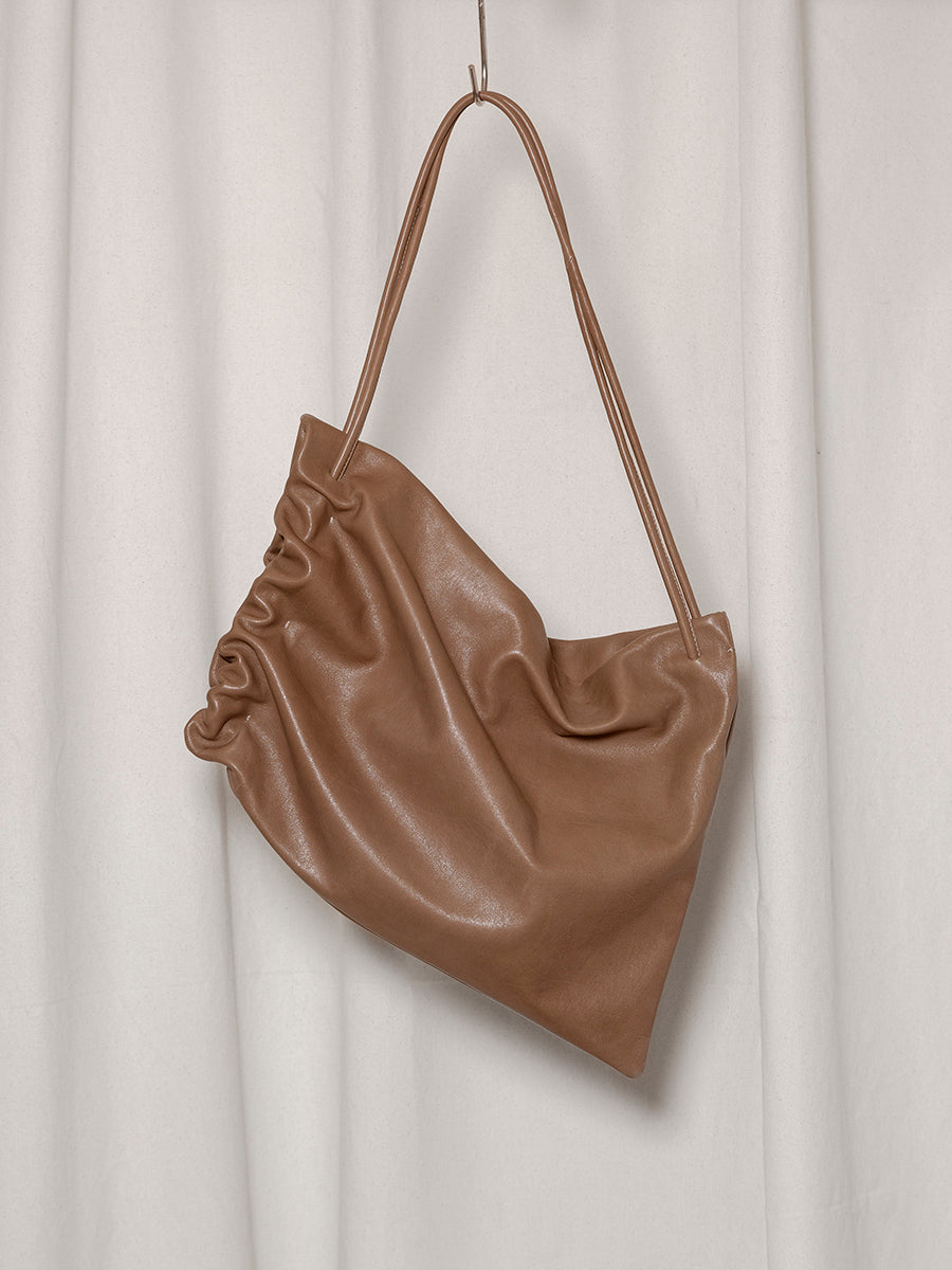 No.131 Gathered Crossed Leather Bag
