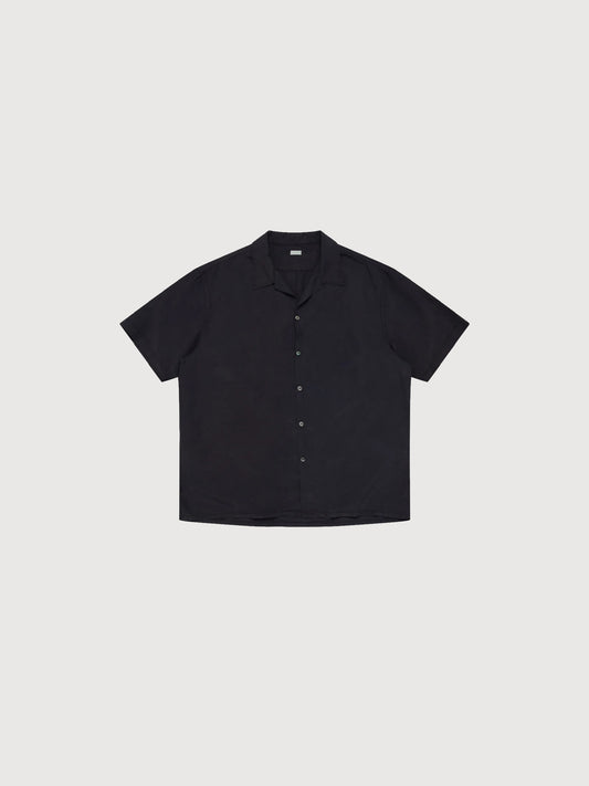 Natural Dyed Silk S/S Open Collar Shirt
