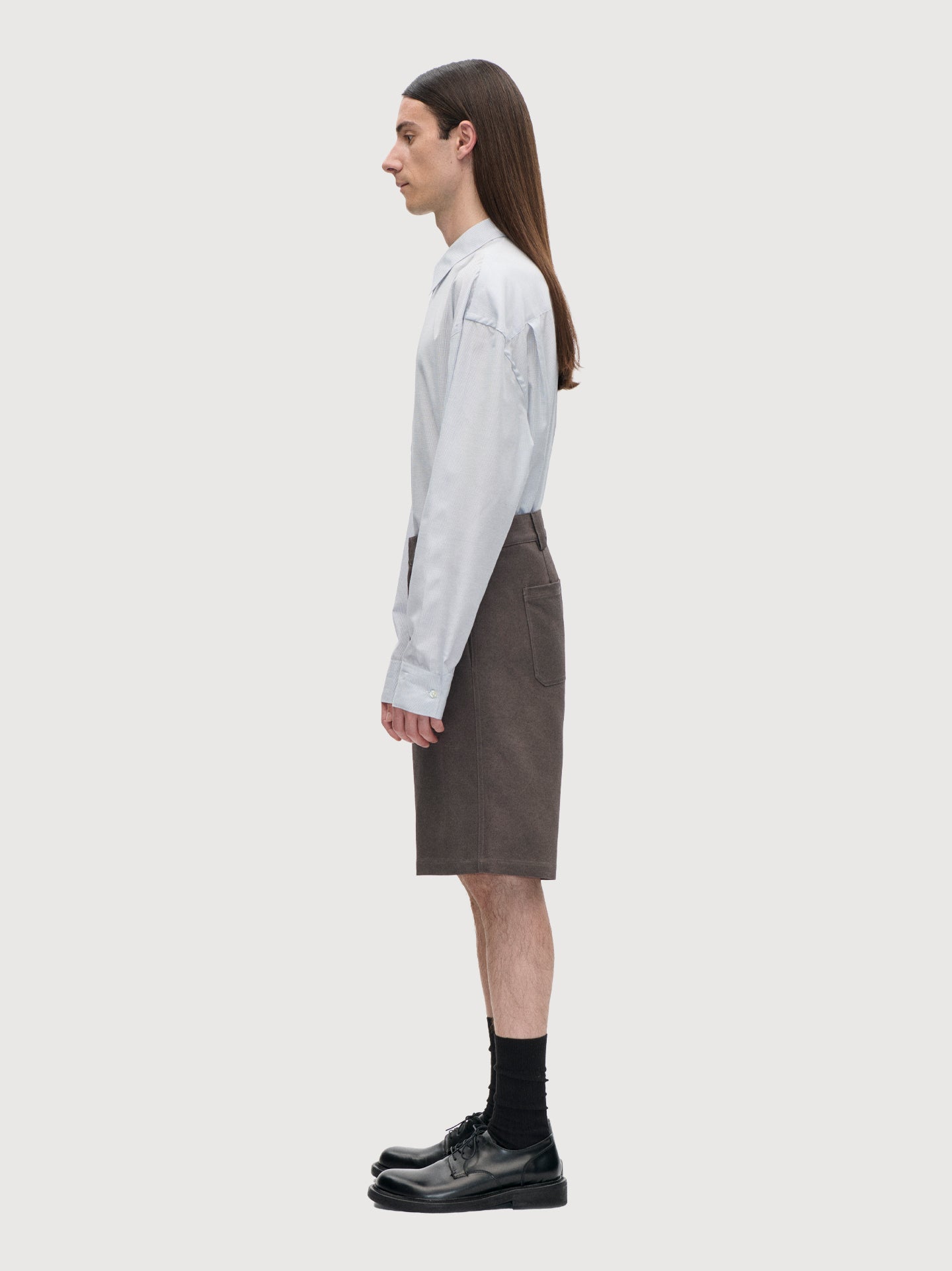 Front Shorts Wool Canvas