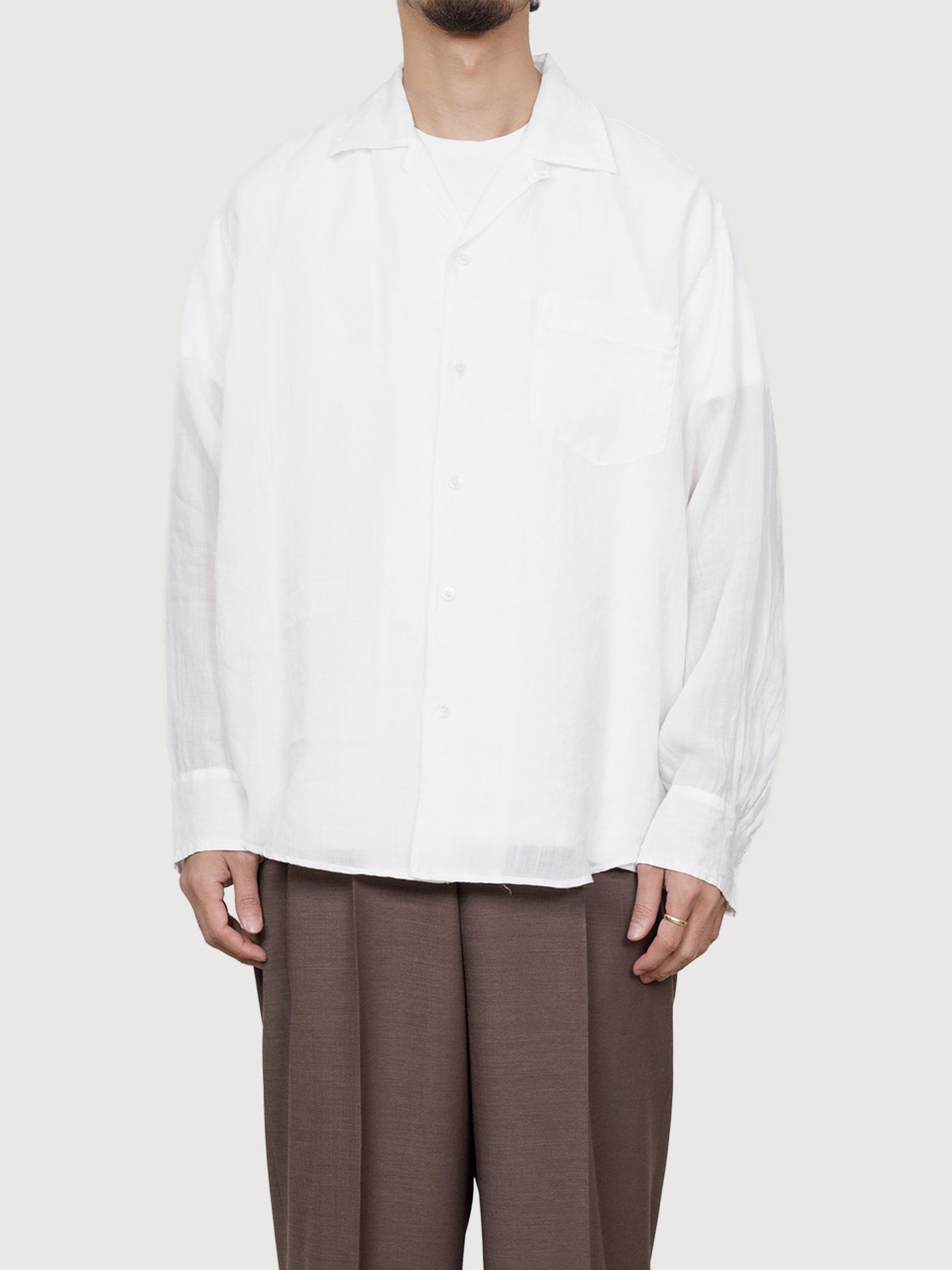 Open Collar L/S Shirt