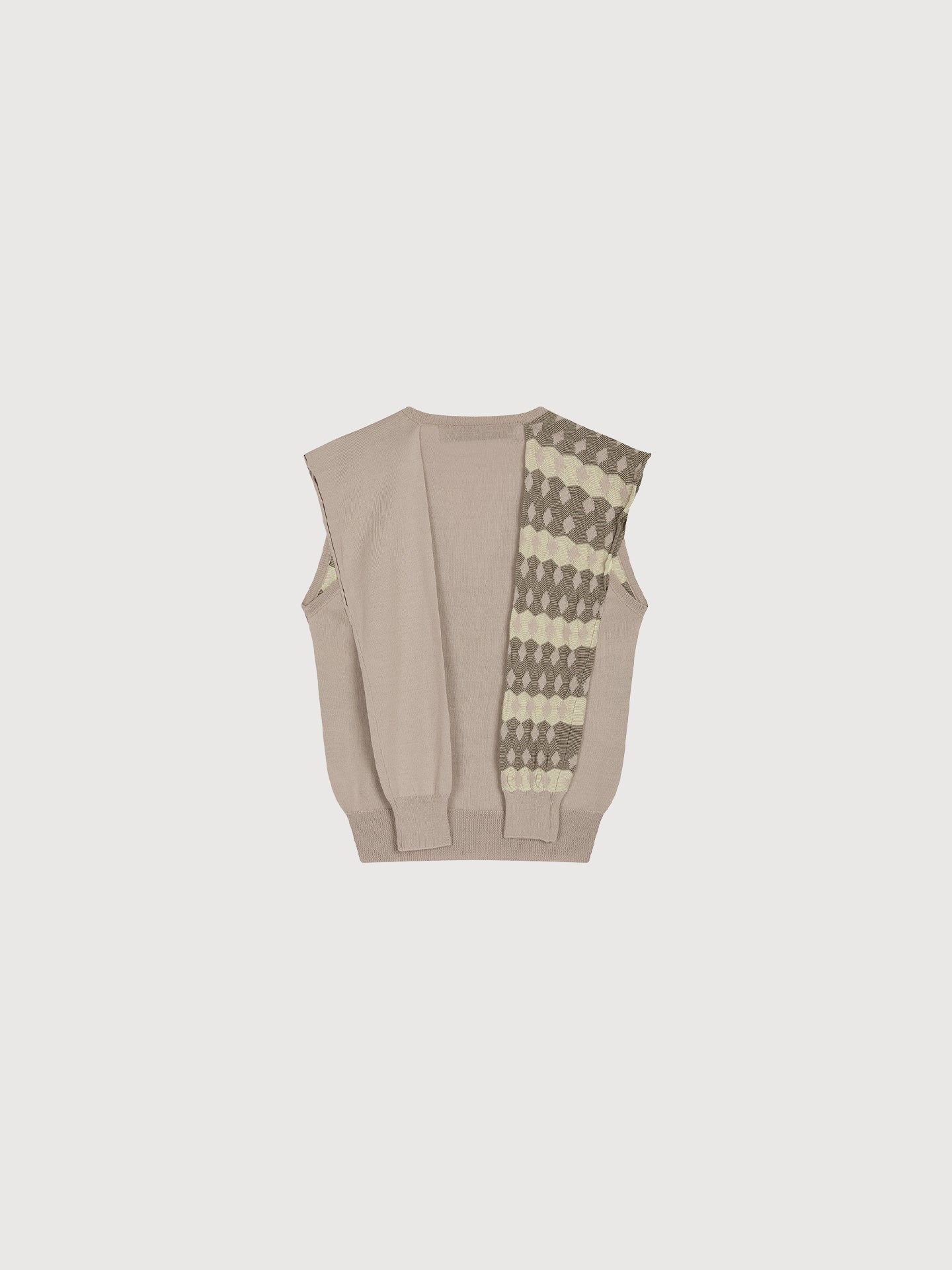Jacquard Sleeve Layered Cardigan
