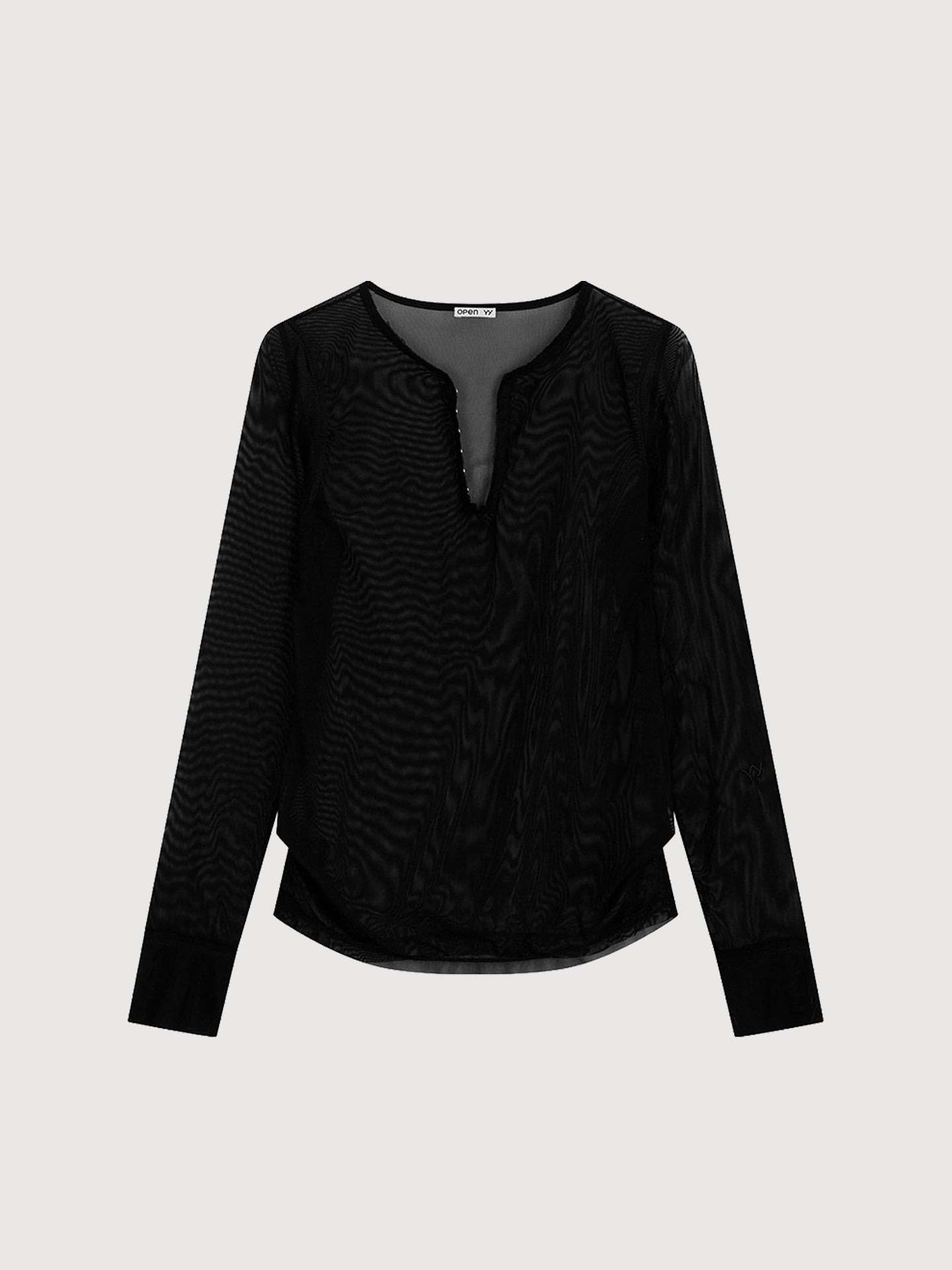 Mesh Hook Henley Long Sleeve