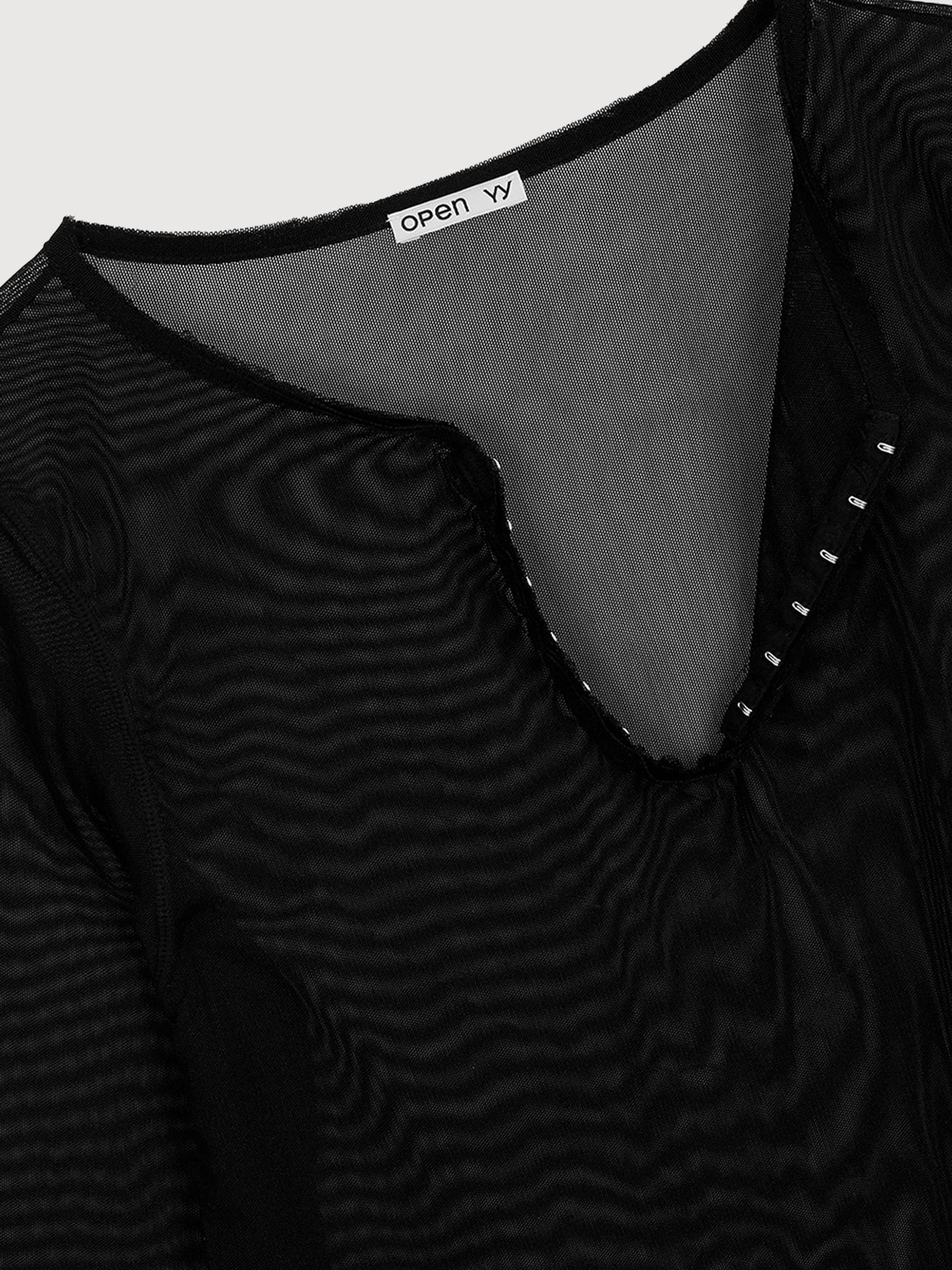 Mesh Hook Henley Long Sleeve