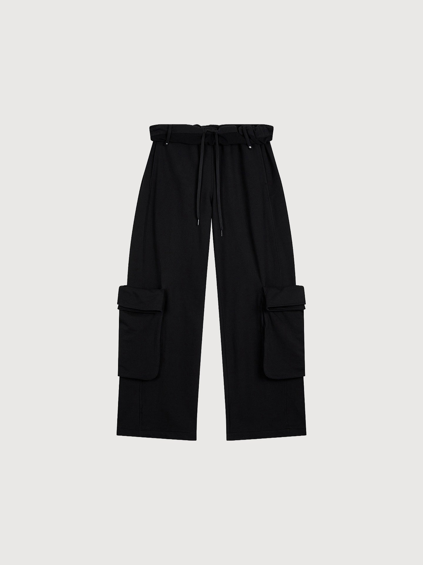 Rolled Waist Sweat Cargo Pants