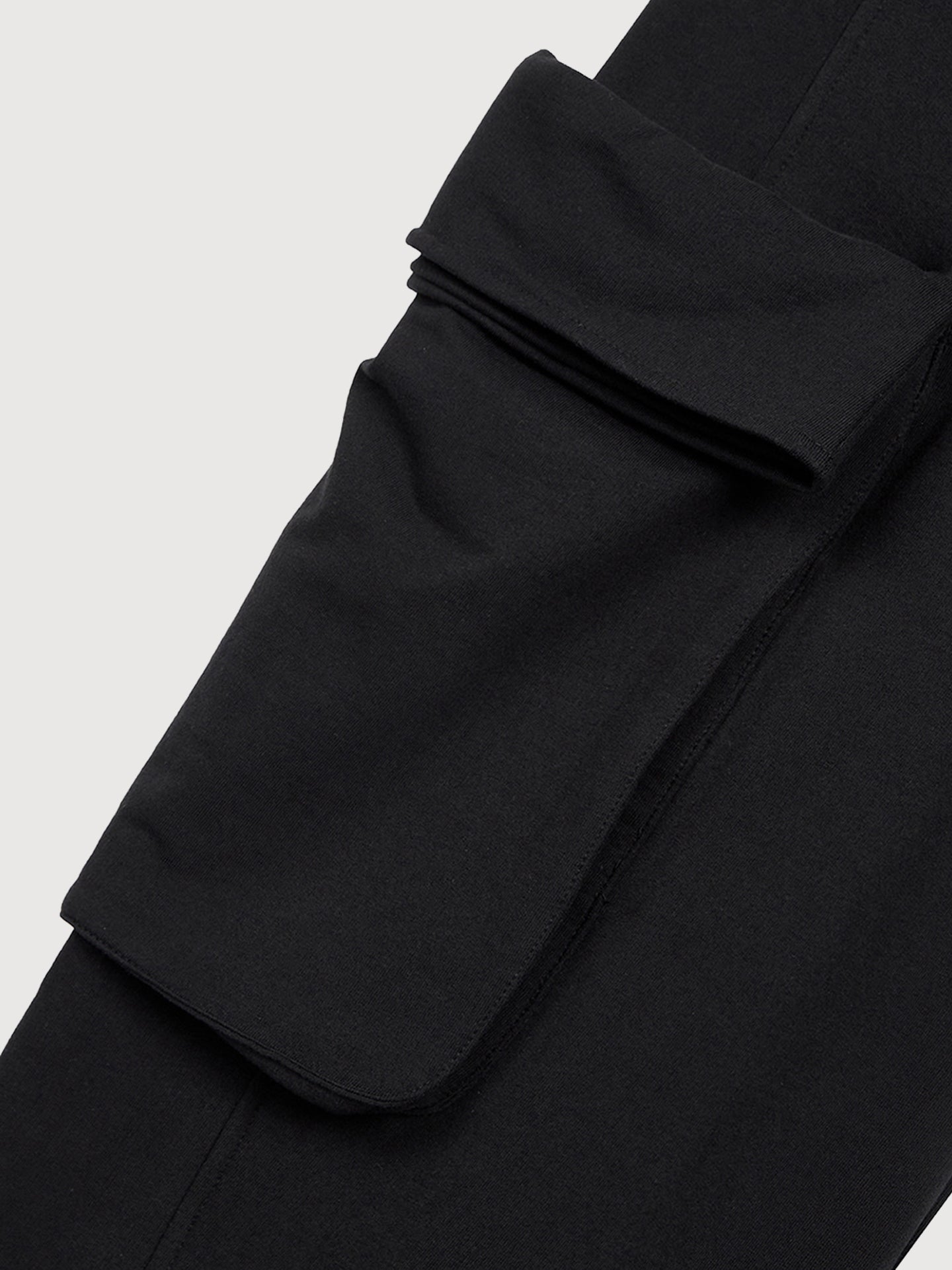 Rolled Waist Sweat Cargo Pants