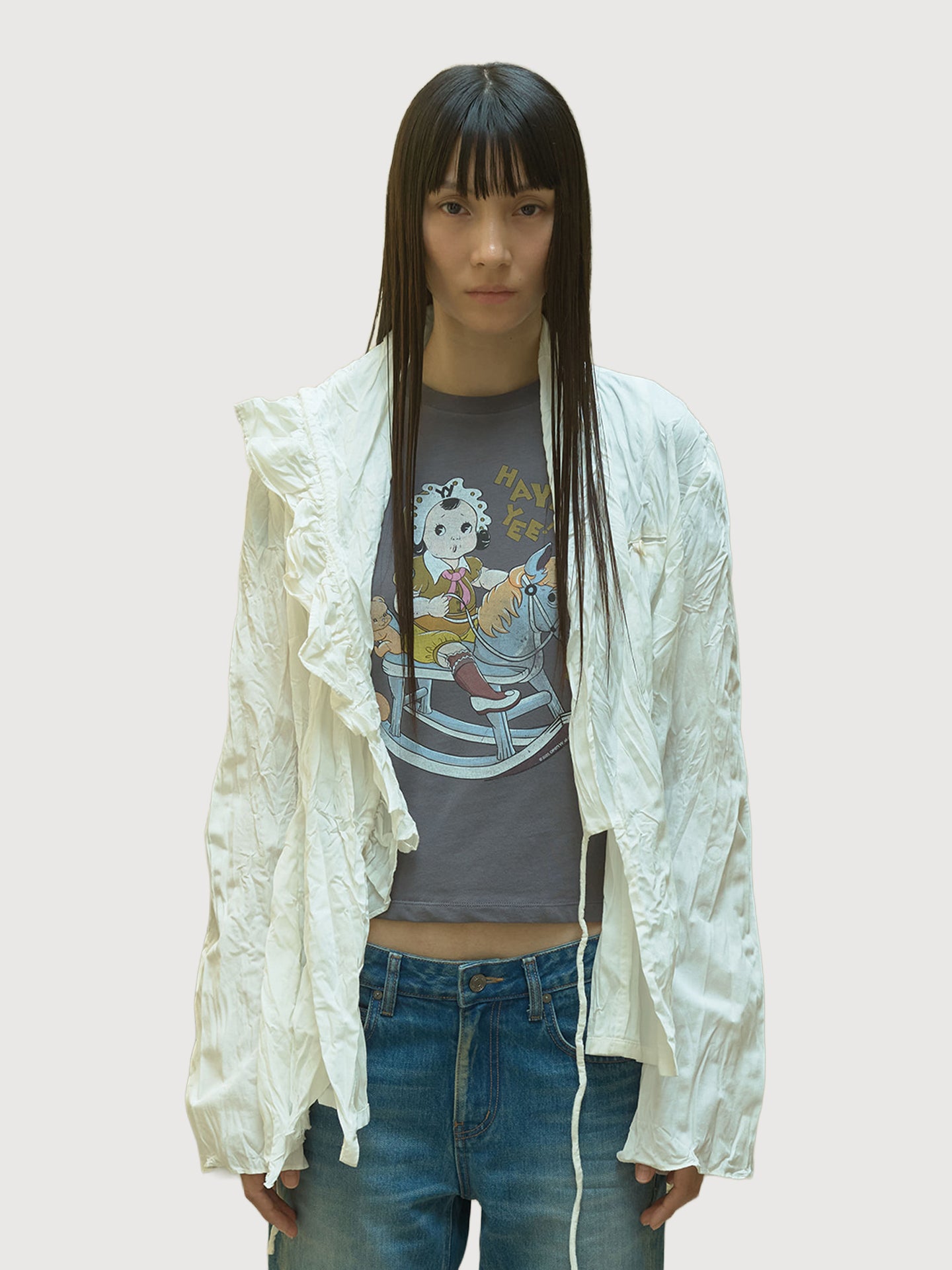 Unbalanced Ruffle Blouse