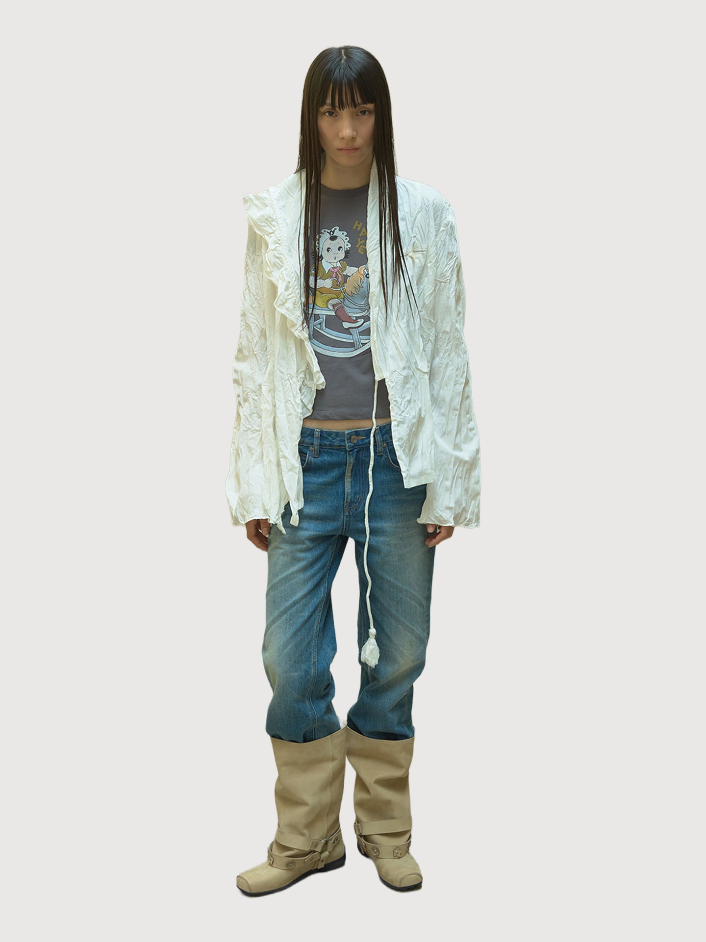 Unbalanced Ruffle Blouse