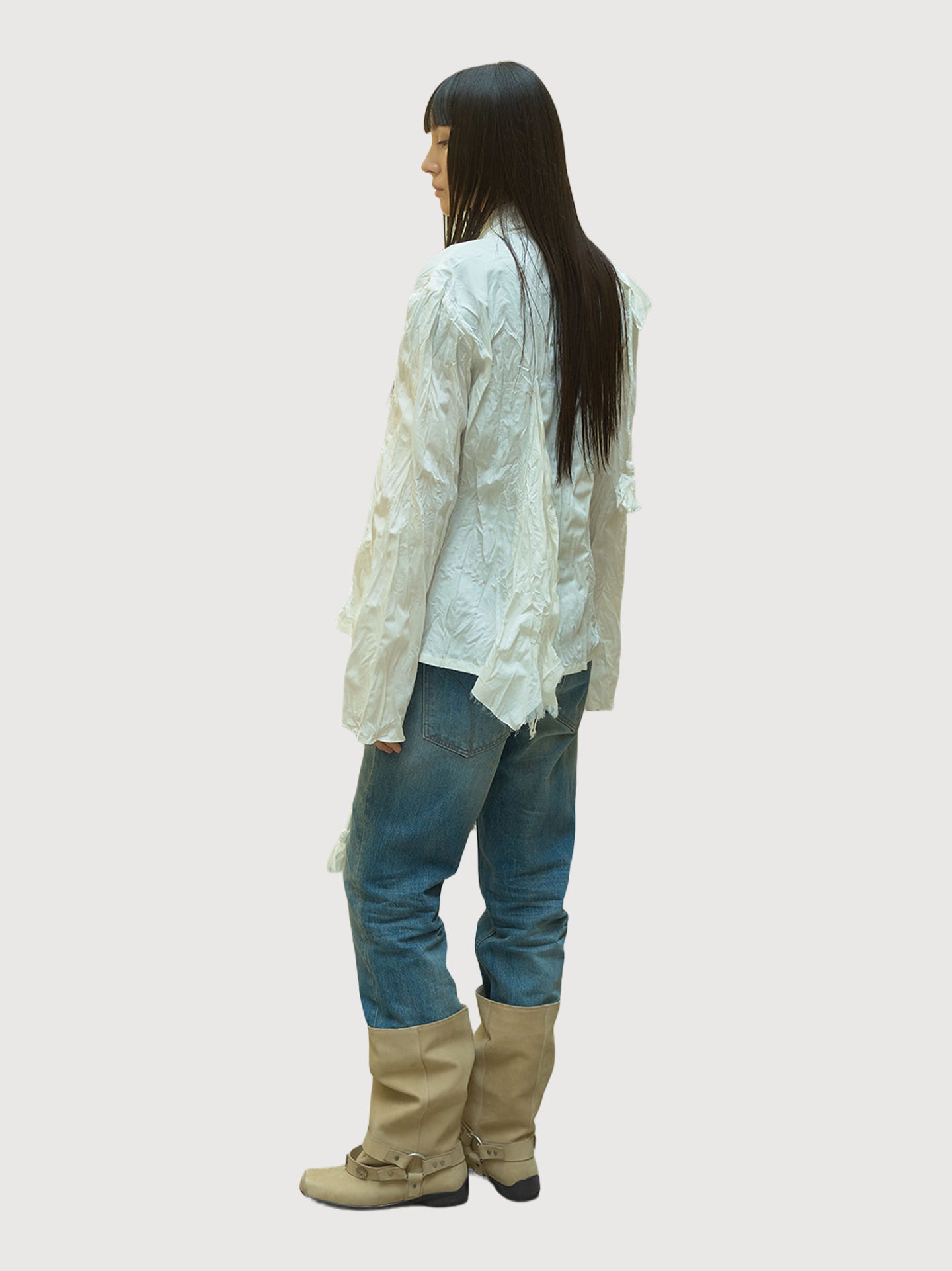 Unbalanced Ruffle Blouse