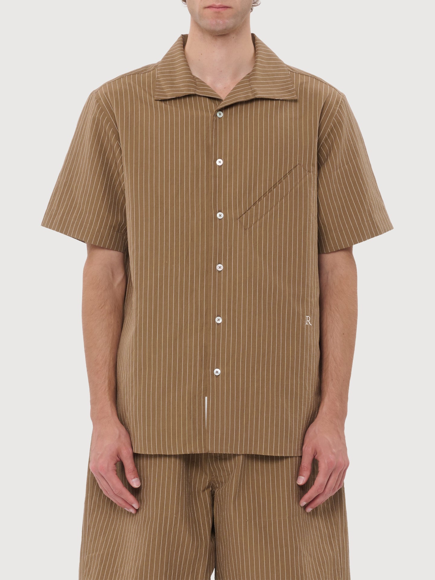 Sun Stripy Cotton Linen SS Shirt