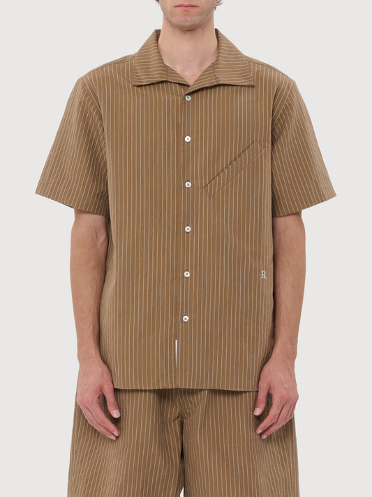 Sun Stripy Cotton Linen SS Shirt