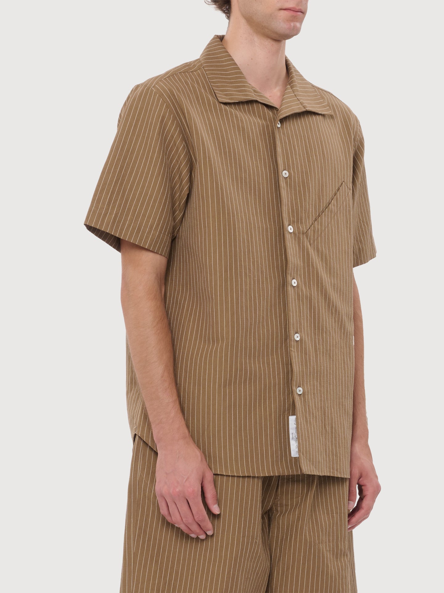 Sun Stripy Cotton Linen SS Shirt