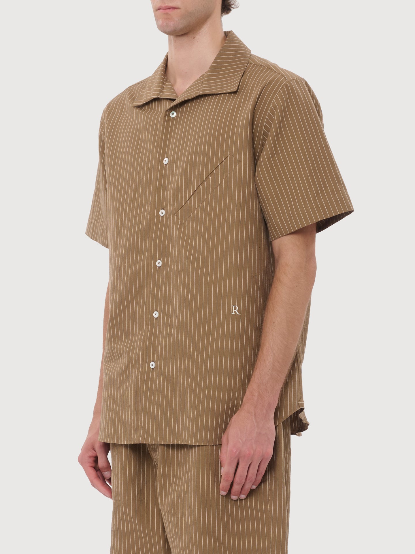Sun Stripy Cotton Linen SS Shirt