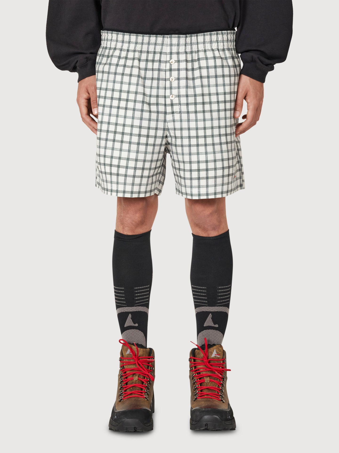 Aair Floweave Printed Check Shorts