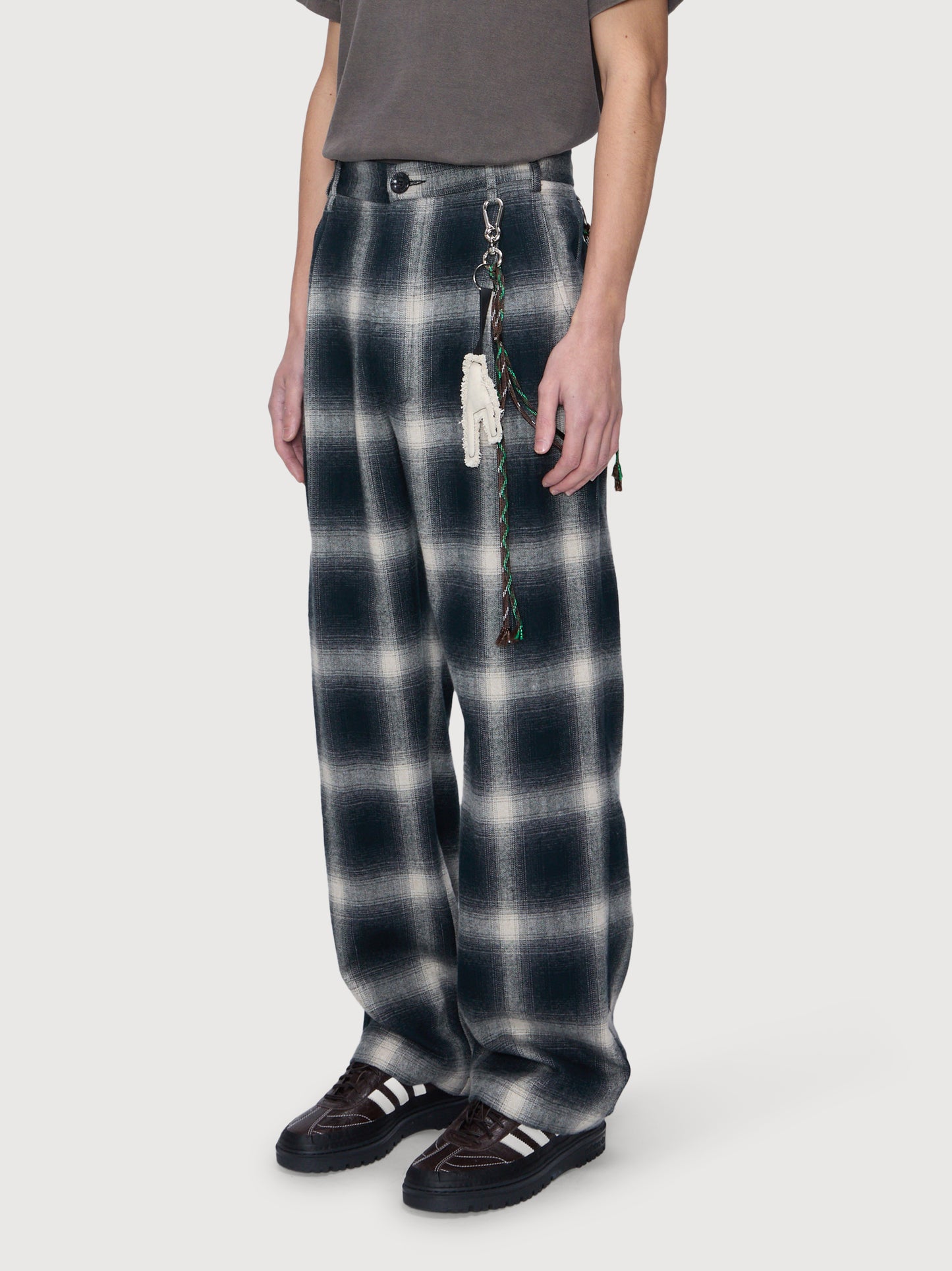 Loose Pleated Pant, Tartan Check