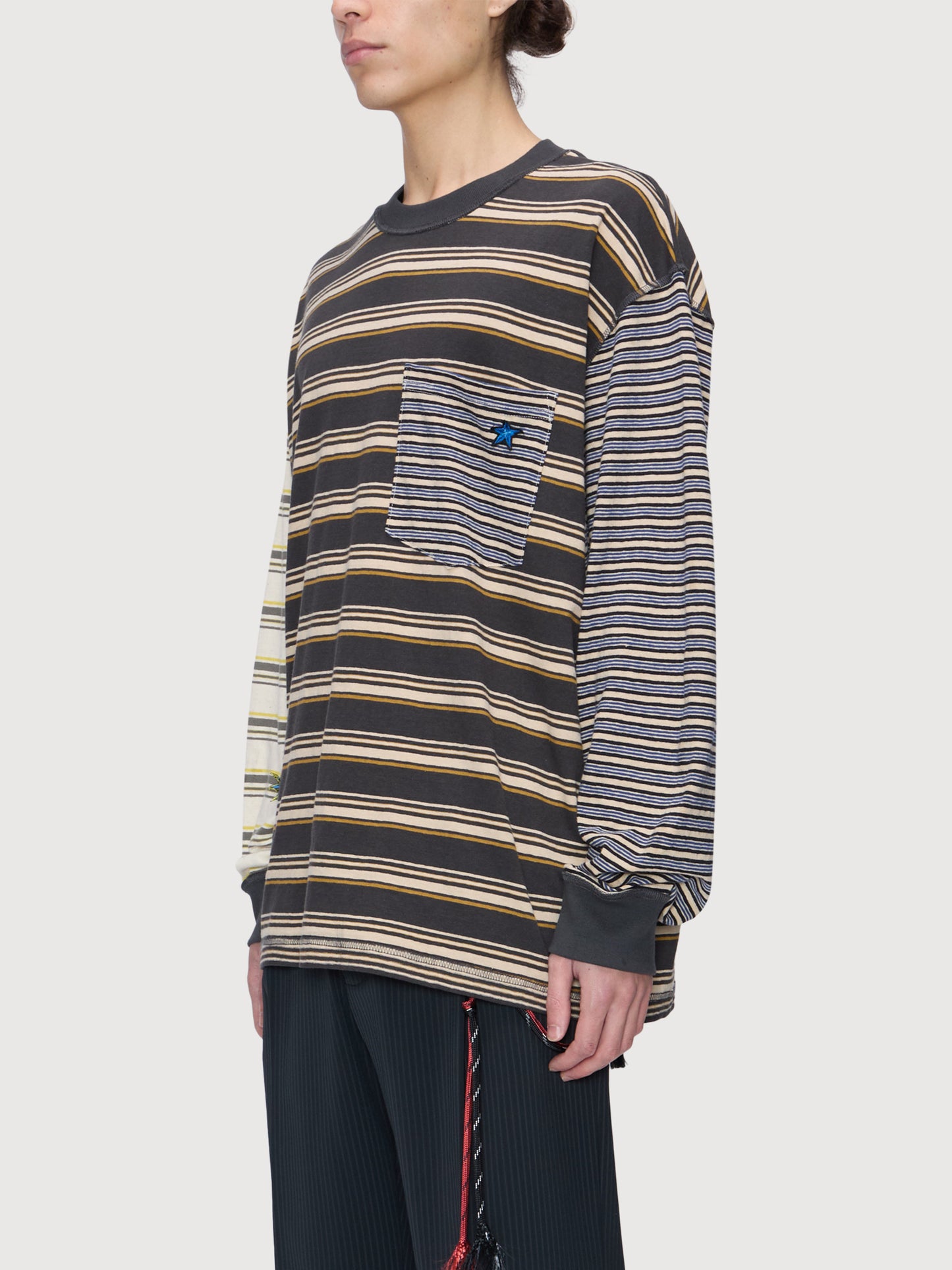 Oversized Crew Neck Pullover, Tic-Tac Jersey Stripe