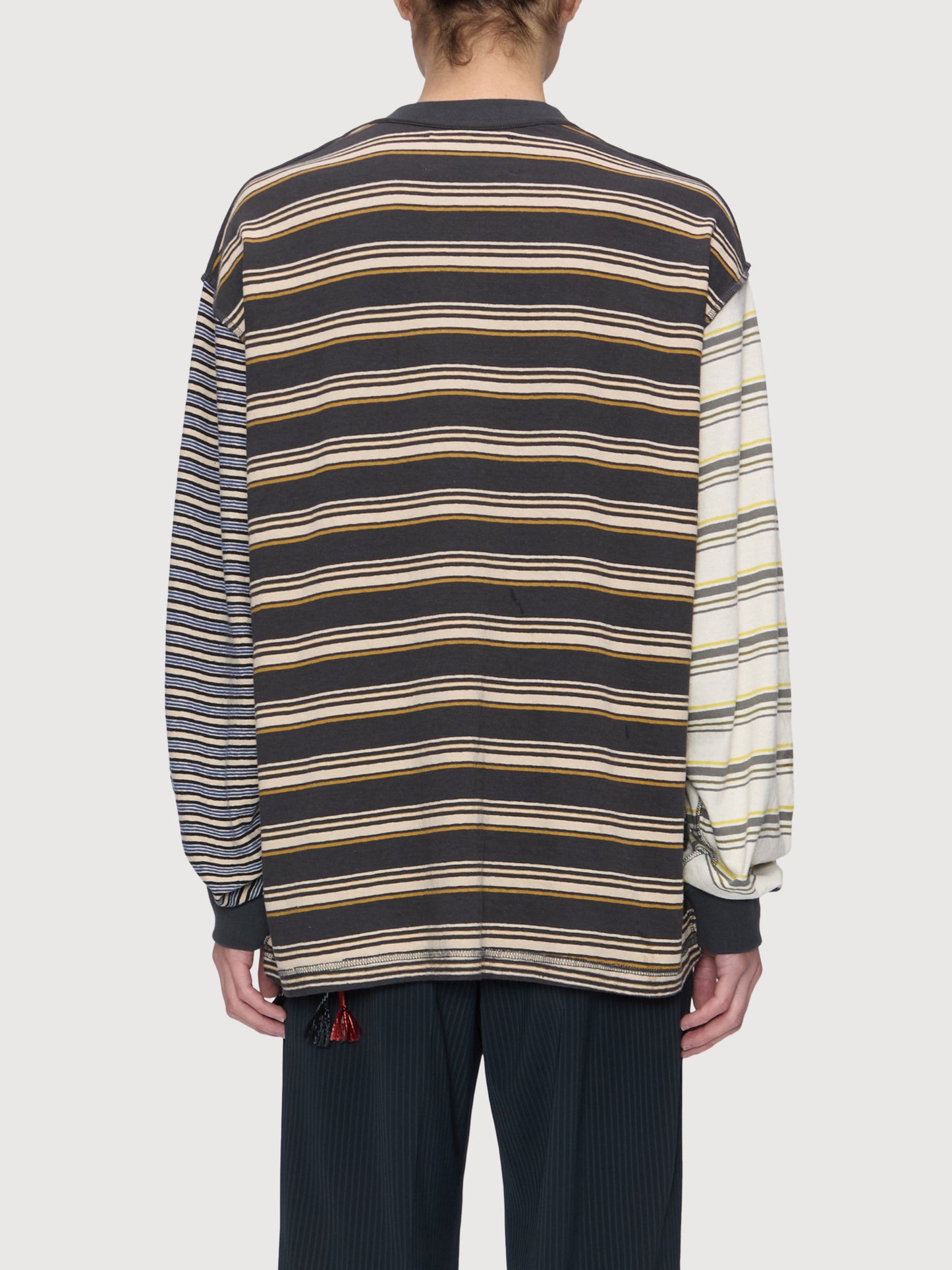 Oversized Crew Neck Pullover, Tic-Tac Jersey Stripe