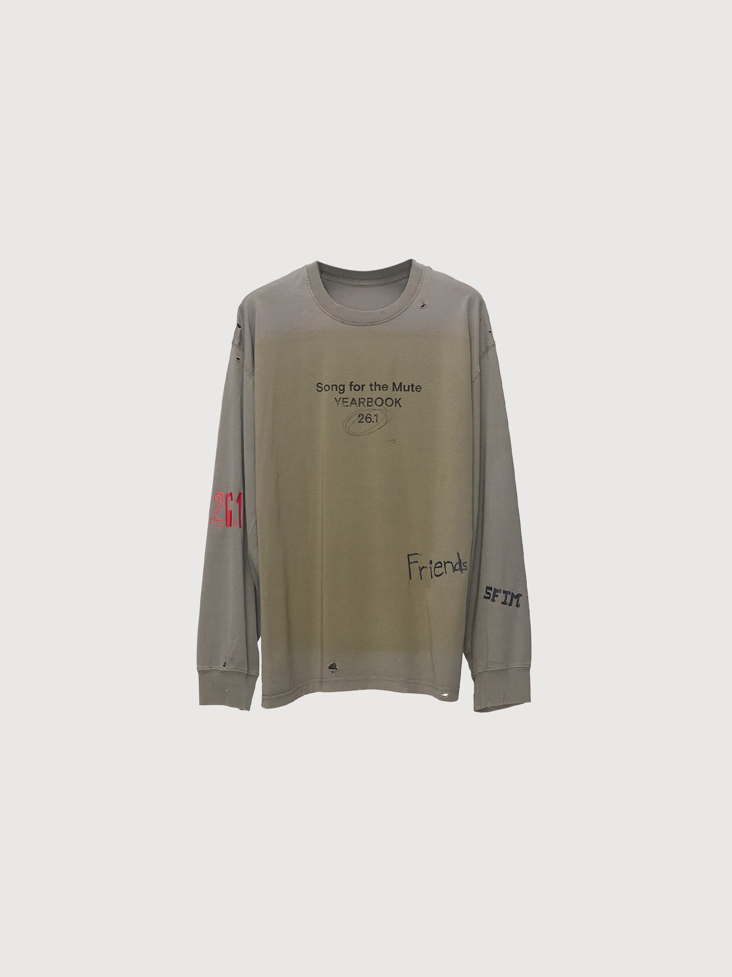 "Scribble" Oversized Crew Neck Pullover Drape